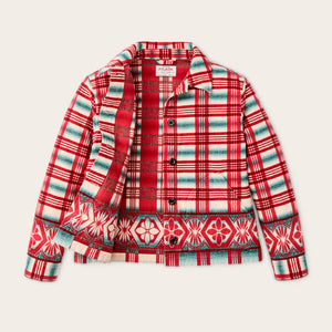 Women's colchuck short jacket by Filson | Rust / multi jacquar (Red)