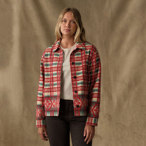 Women's colchuck short jacket par Filson | Rust / multi jacquard (Red)