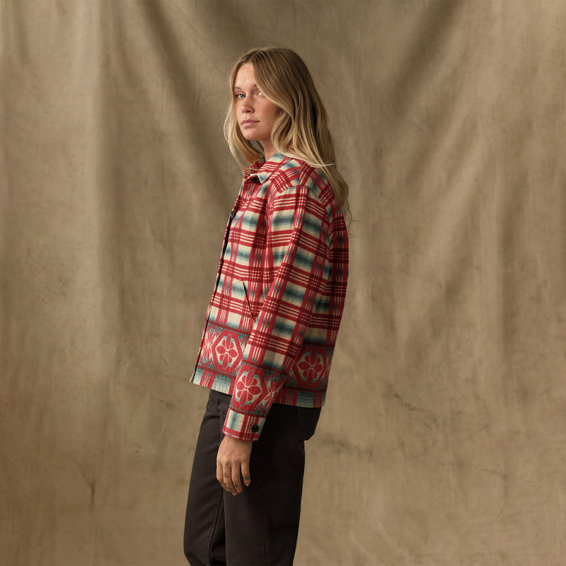 Women's colchuck short jacket par Filson | Rust / multi jacquard (Red)