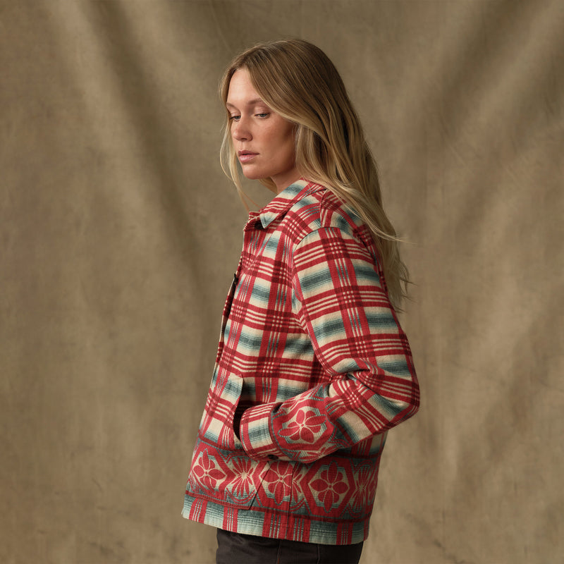 Women's colchuck short jacket par Filson | Rust / multi jacquard (Red)