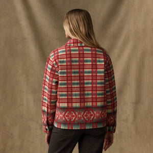 Women's colchuck short jacket par Filson | Rust / multi jacquard (Red)