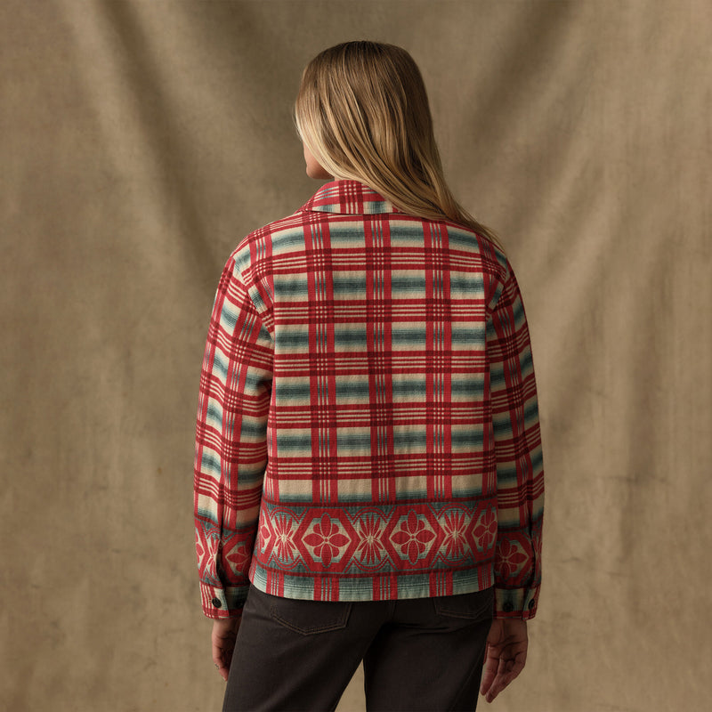 Women's colchuck short jacket par Filson | Rust / multi jacquard (Red)