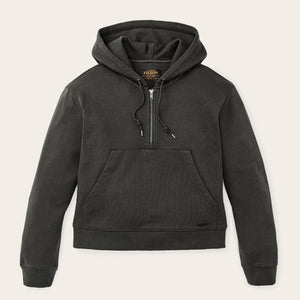 Women's french terry half-zip hoodie par Filson | Faded black (Black)