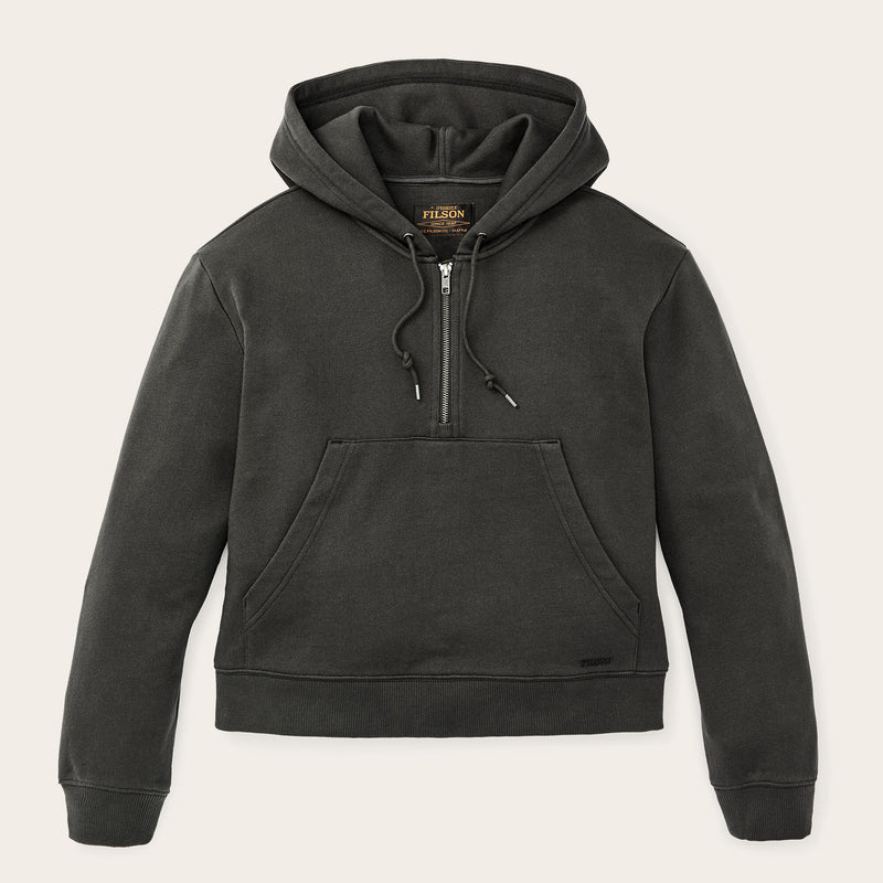 Women's french terry half-zip hoodie par Filson | Faded black (Black)