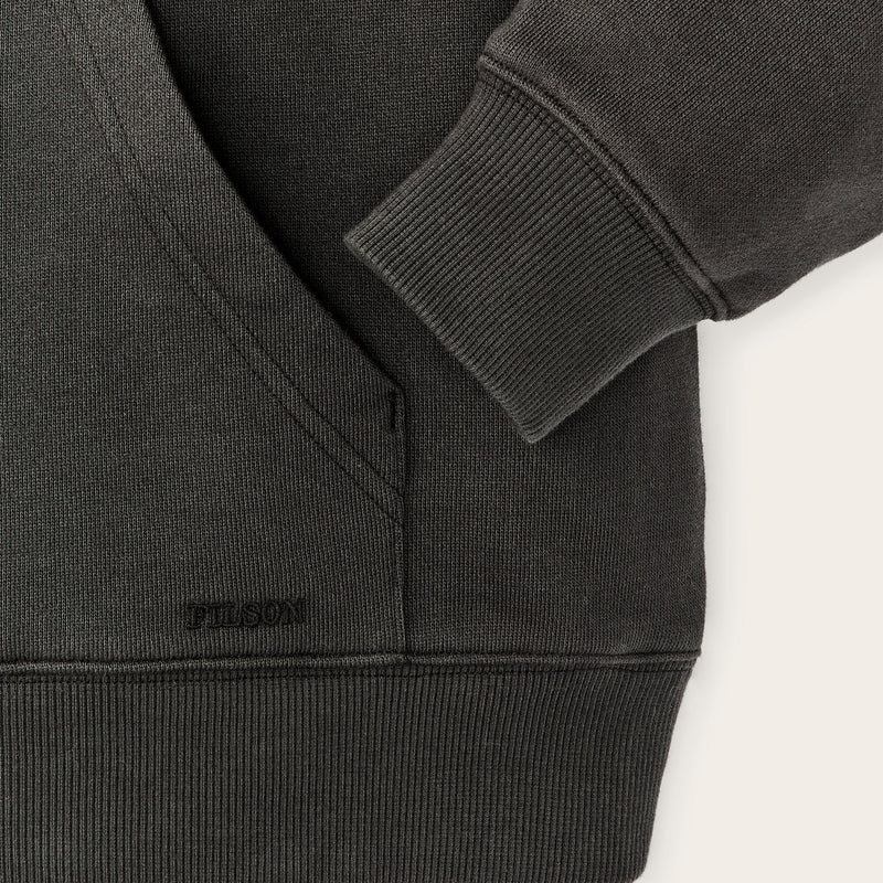 Women's french terry half-zip hoodie par Filson | Faded black (Black)
