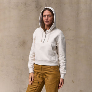 Women's french terry half-zip hoodie par Filson | Ivory (White)