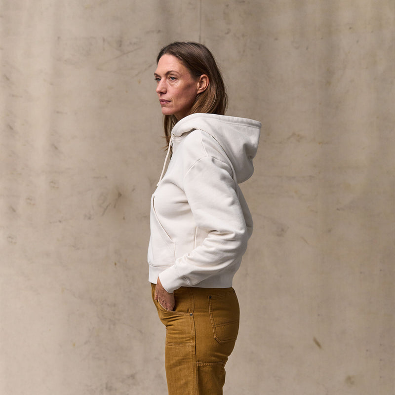Women's french terry half-zip hoodie par Filson | Ivory (White)