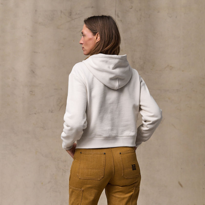 Women's french terry half-zip hoodie par Filson | Ivory (White)