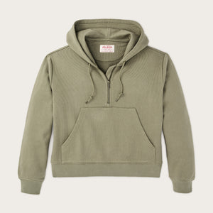 Women's french terry half-zip hoodie par Filson | Olive branch (Beige)