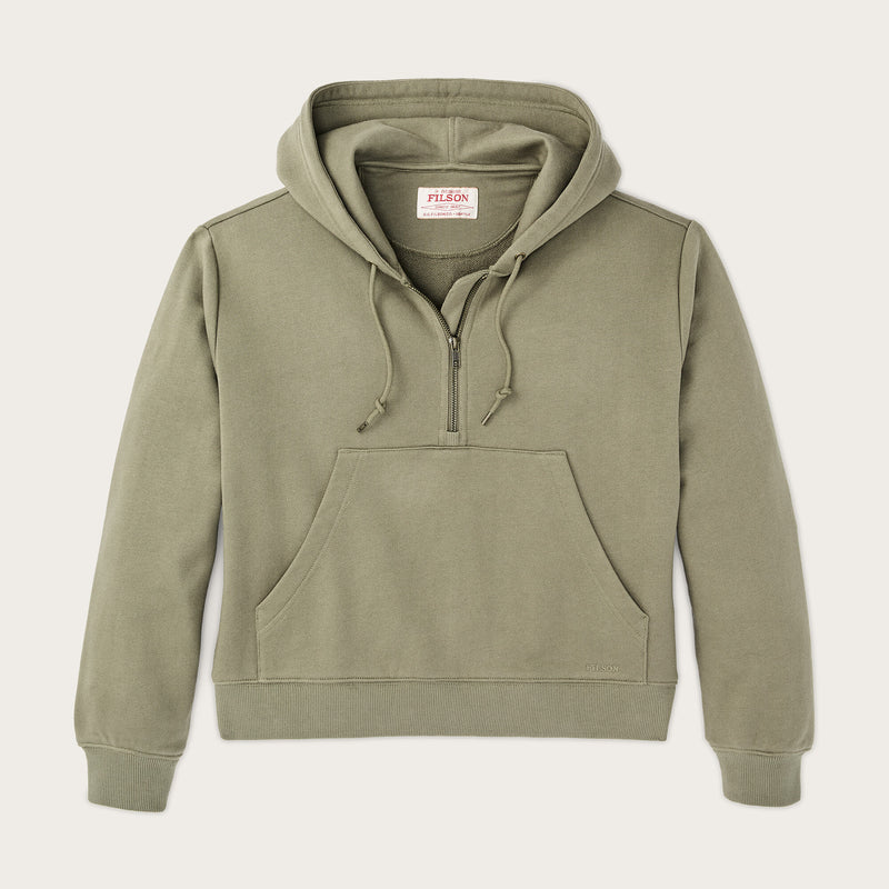 Women's french terry half-zip hoodie par Filson | Olive branch (Beige)