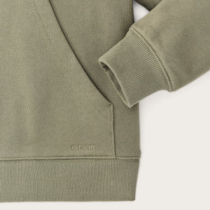 Women's french terry half-zip hoodie par Filson | Olive branch (Beige)