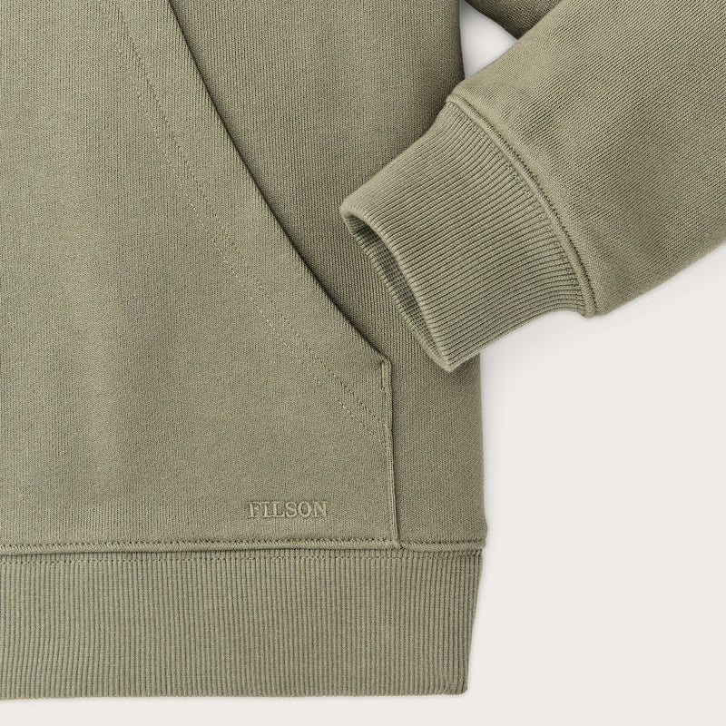 Women's french terry half-zip hoodie par Filson | Olive branch (Beige)