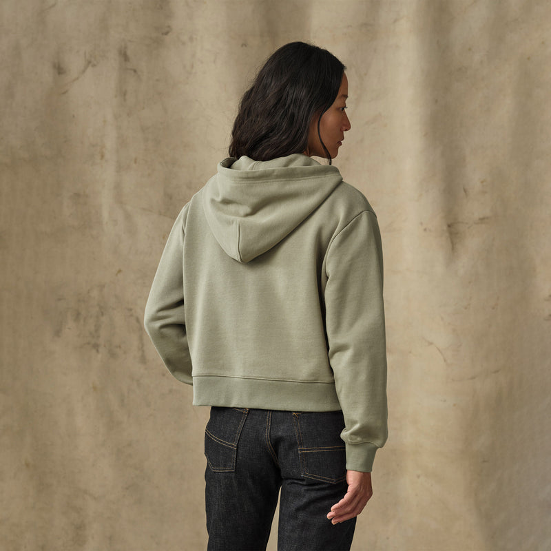 Women's french terry half-zip hoodie par Filson | Olive branch (Beige)