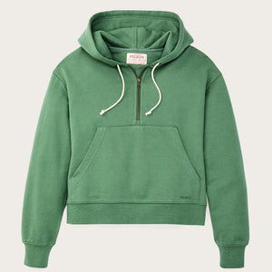 Women's french terry half-zip hoodie par Filson | Light forest (Green)