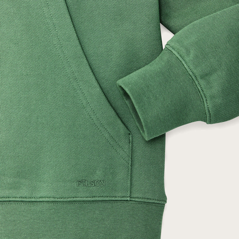 Women's french terry half-zip hoodie par Filson | Light forest (Green)