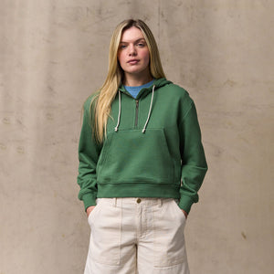 Women's french terry half-zip hoodie par Filson | Light forest (Green)