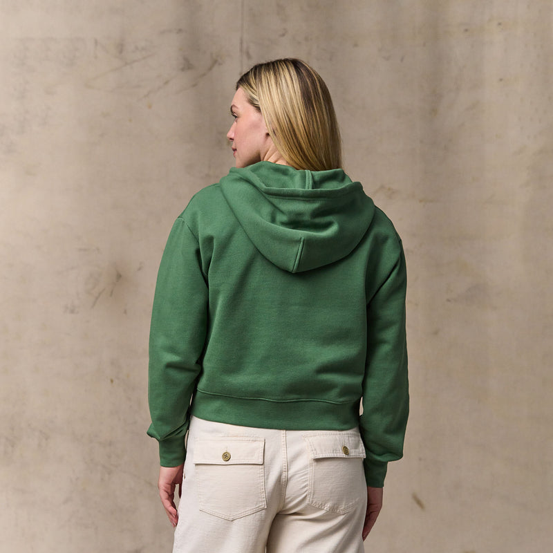 Women's french terry half-zip hoodie par Filson | Light forest (Green)