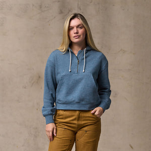 Women's french terry half-zip hoodie par Filson | Light blue (Blue)
