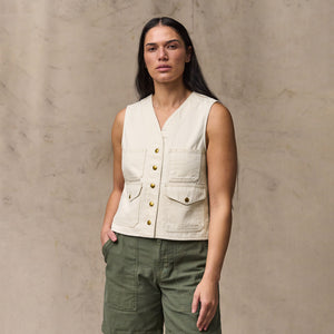 Women's archive cruiser vest par Filson | Natural seed (White)