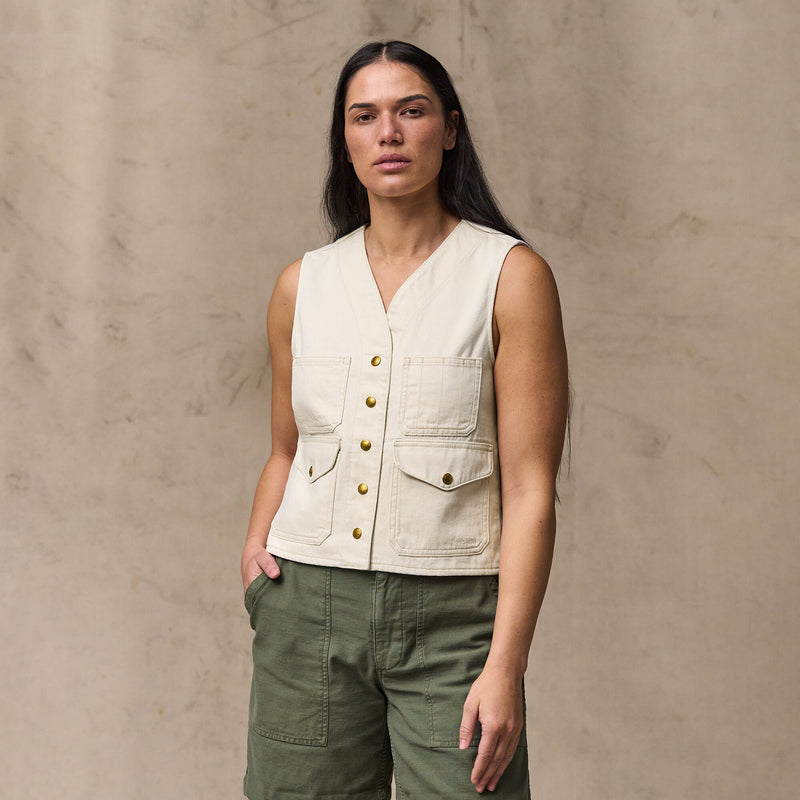 Women's archive cruiser vest par Filson | Natural seed (White)