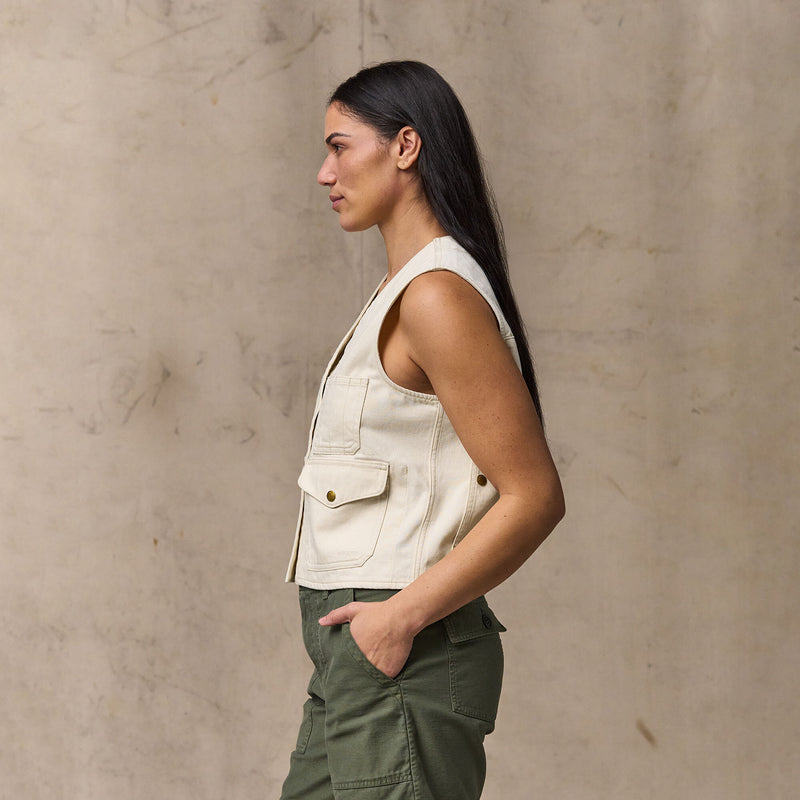 Women's archive cruiser vest par Filson | Natural seed (White)