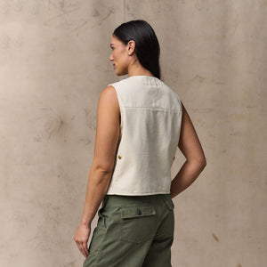 Women's archive cruiser vest par Filson | Natural seed (White)