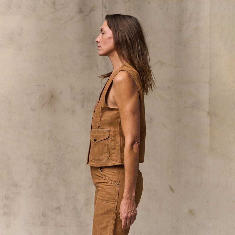 Women's archive cruiser vest par Filson | Harvest tan (Brown)