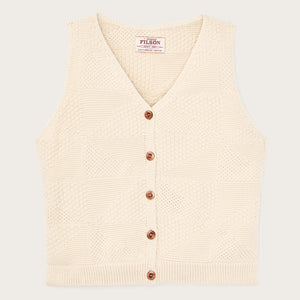 Women's cotton sweater vest par Filson | Ivory (White)