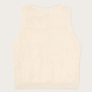 Women's cotton sweater vest par Filson | Ivory (White)