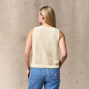 Women's cotton sweater vest par Filson | Ivory (White)