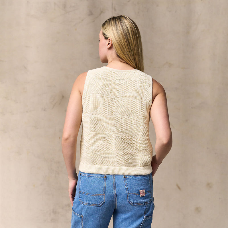 Women's cotton sweater vest par Filson | Ivory (White)