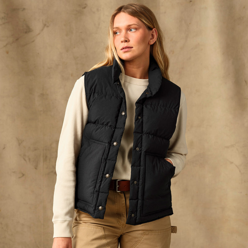 Women's heritage cotton down vest by Filson | Black (Black)