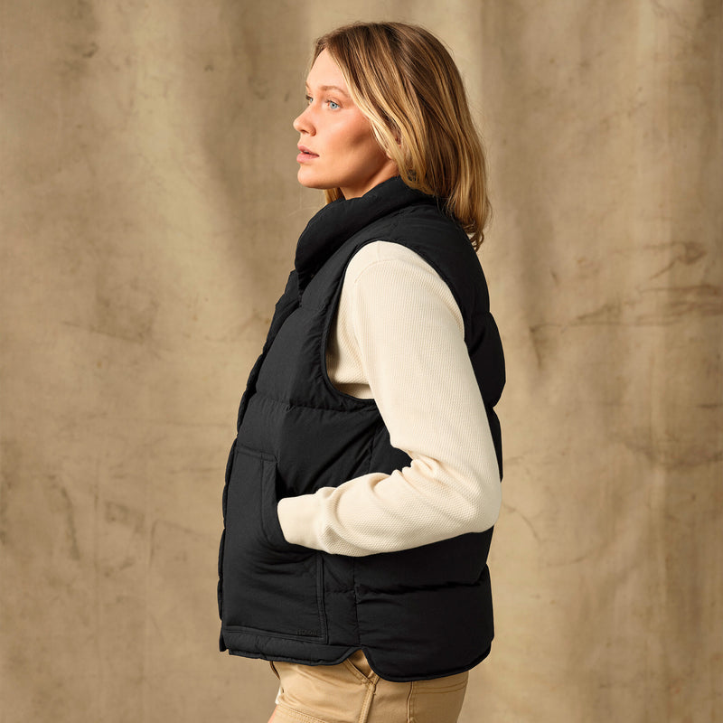 Women's heritage cotton down vest by Filson | Black (Black)
