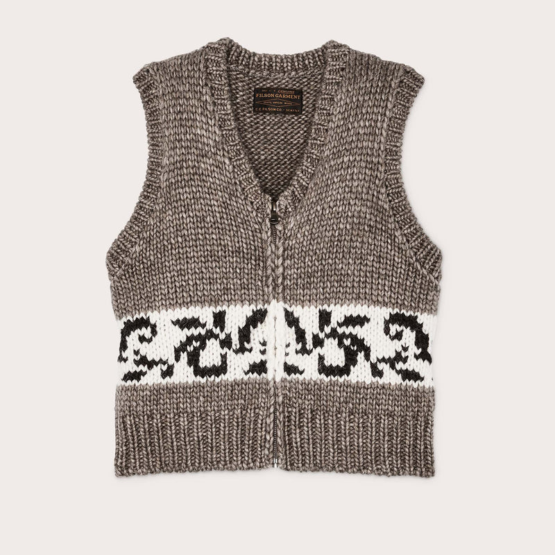 Women's wool vest by Filson | Gray/floral (Gray)