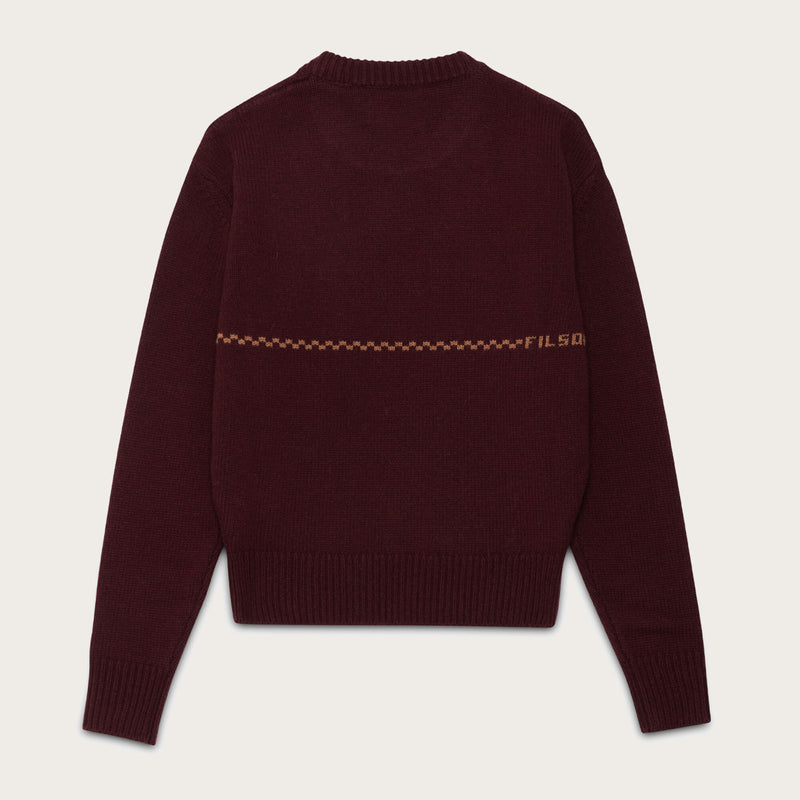 Women's wool crewneck sweater by Filson | Black cherrymu (Red)