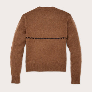 Women's wool crewneck sweater by Filson | Mustard horse (Brown)