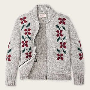 Zippered wool sweater für damen von Filson | Gray flower (Gray)
