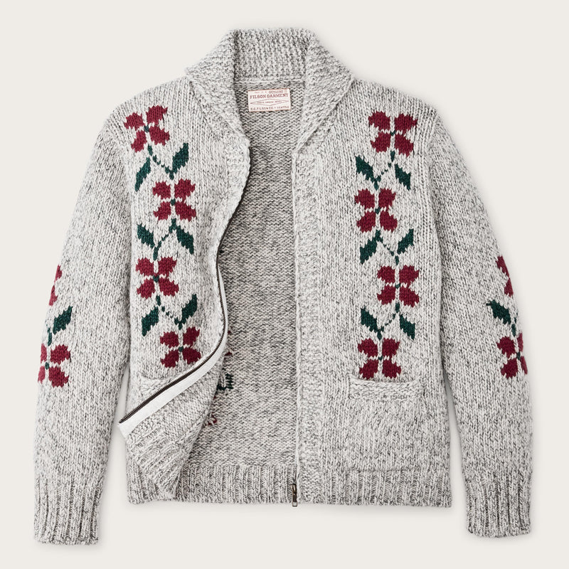 Zippered wool sweater für damen von Filson | Gray flower (Gray)