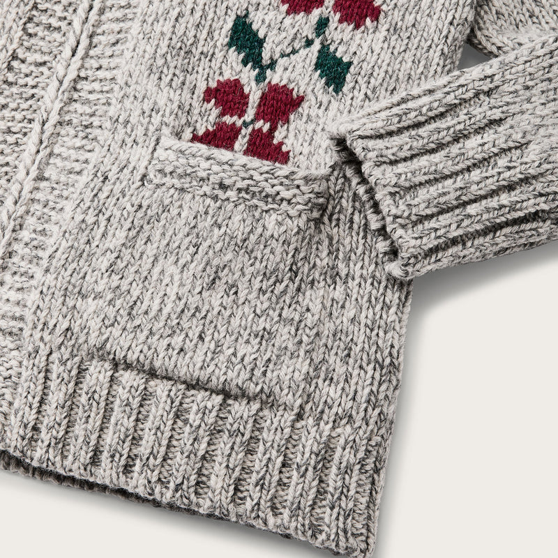 Zippered wool sweater für damen von Filson | Gray flower (Gray)
