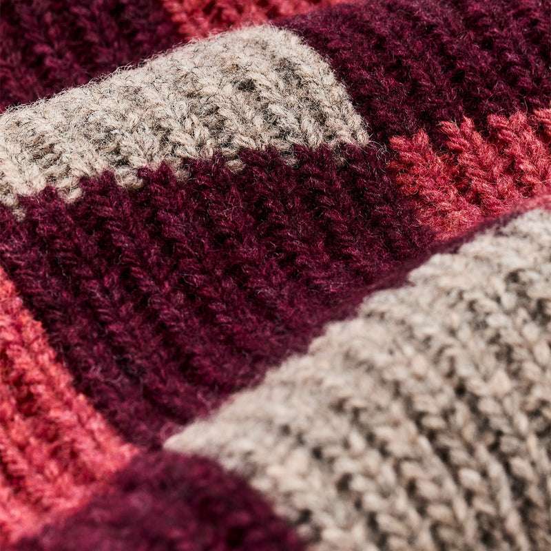 Checkered wool cardigan für damen von Filson | Burgundy / gray chec (Purple)