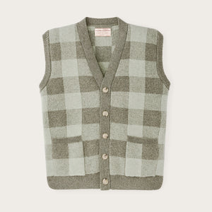 Wool cardigan vest für damen von Filson | Olive check (Green)