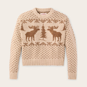 Women's wildlife wool sweater by Filson | Cream / brown (Beige)