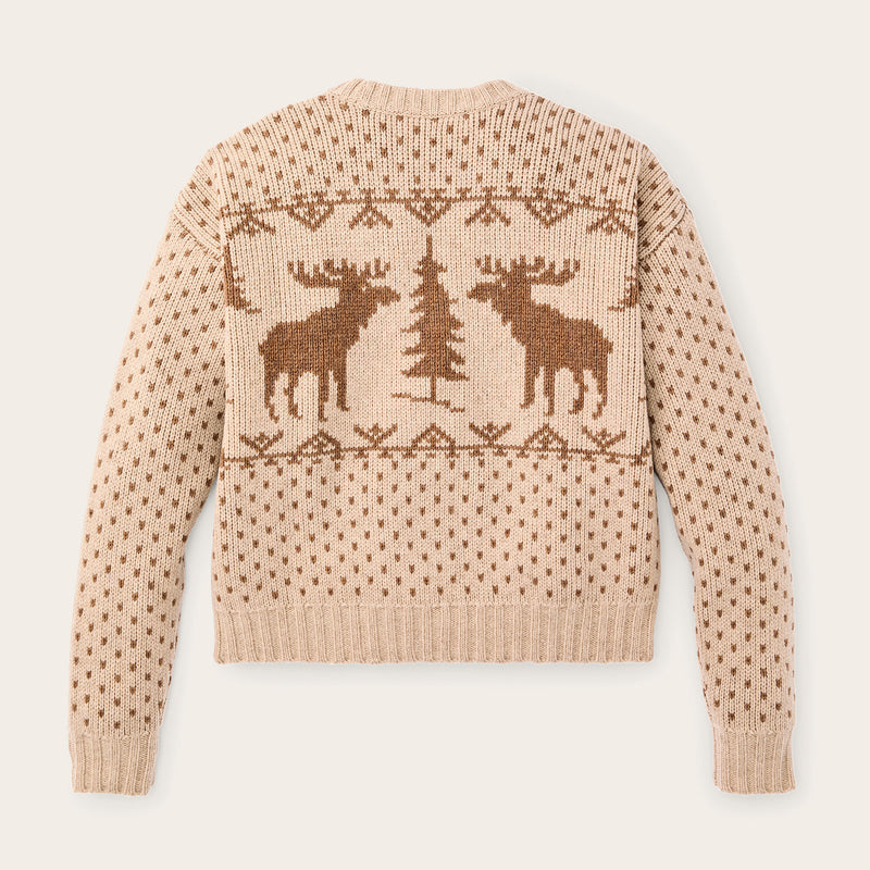 Women's wildlife wool sweater by Filson | Cream / brown (Beige)