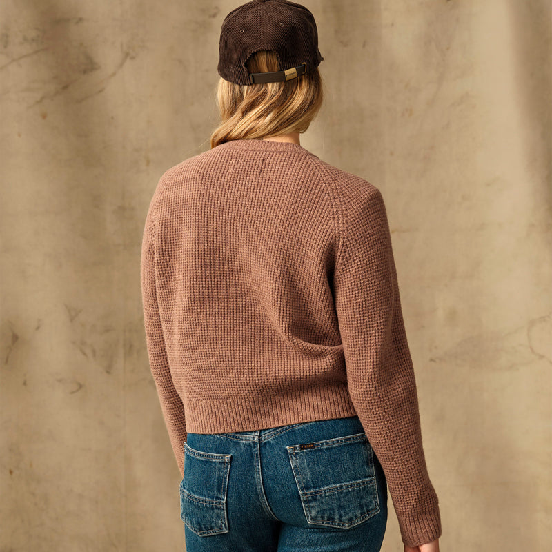 Women's waffle knit merino sweater by Filson | Brown heather (Brown)
