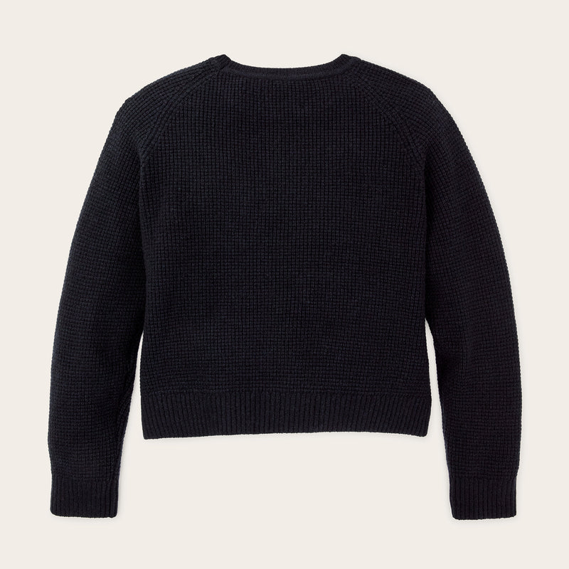 Women's waffle knit merino sweater by Filson | Dark navy (Blue)