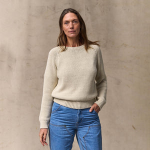 Women's cotton crewneck sweater par Filson | Natural (White)