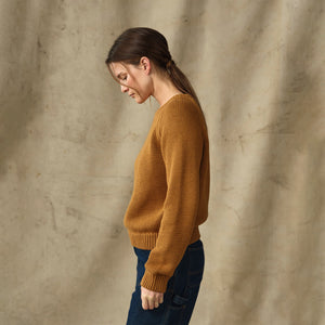 Women's cotton crewneck sweater par Filson | Golden brown (Beige)
