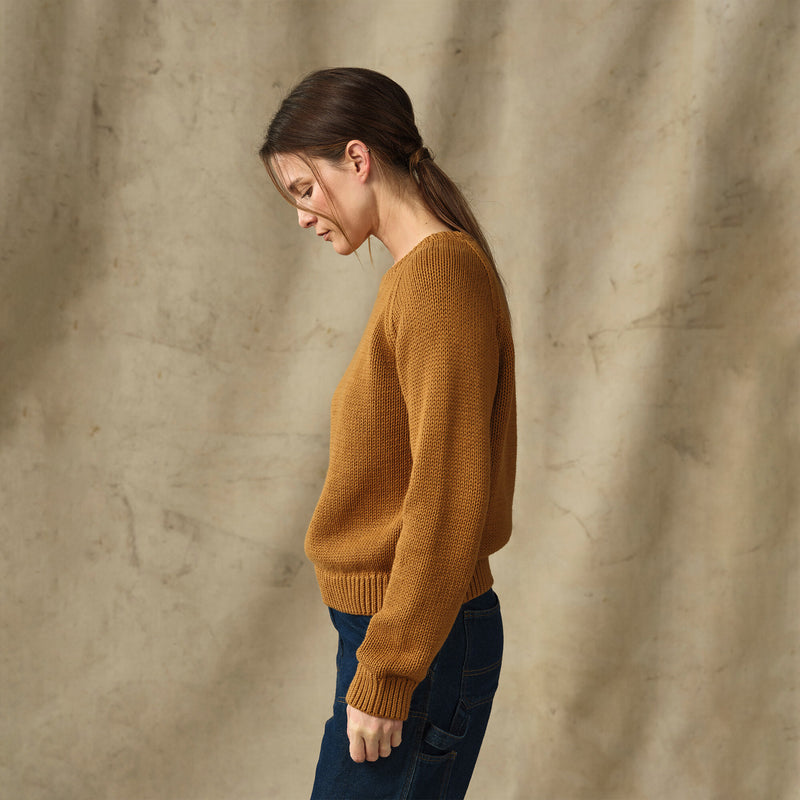 Women's cotton crewneck sweater par Filson | Golden brown (Beige)