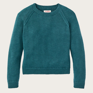 Women's cotton crewneck sweater by Filson | Teal (Blue)