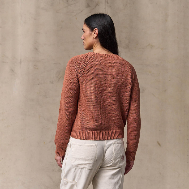 Women's cotton crewneck sweater par Filson | Copper brown (Red)